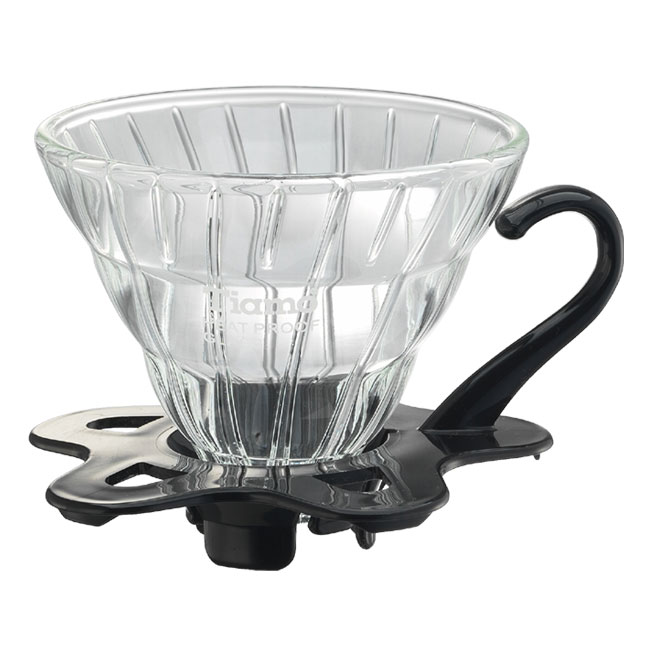 【停產】TIAMO V01 耐熱玻璃咖啡濾杯 濾器 附咖啡匙+滴水盤 黑色  |【停產】非電器產品